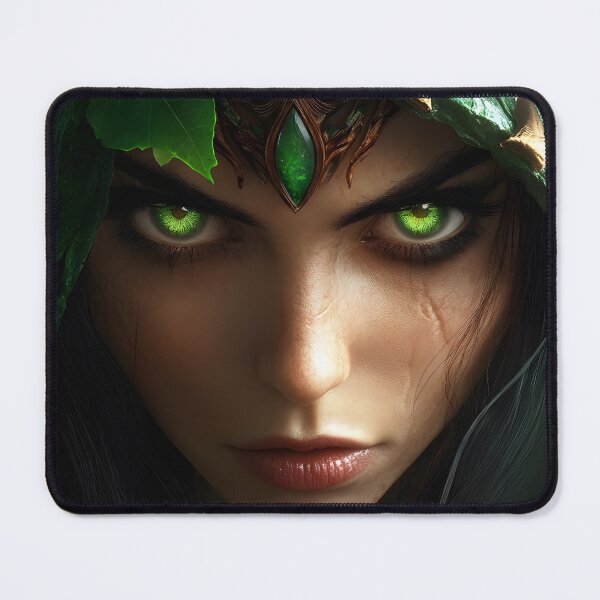 Item preview, Mystical Woman with Enigmatic Green Eyes and Cloak designed and sold by Artessie.