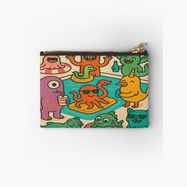 Item preview, Bizarre Pool Party – Fantastic creatures celebrate surreal! Quirky creatures, fun, color & pure chaos designed and sold by FotoworldEdel.