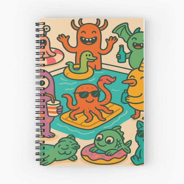 Item preview, Bizarre Pool Party – Fantastic creatures celebrate surreal! Quirky creatures, fun, color & pure chaos designed and sold by FotoworldEdel.