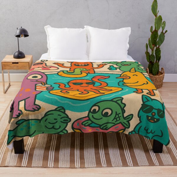 Item preview, Bizarre Pool Party – Fantastic creatures celebrate surreal! Quirky creatures, fun, color & pure chaos designed and sold by FotoworldEdel.