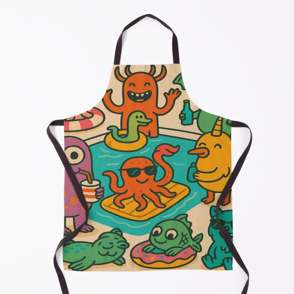 Item preview, Bizarre Pool Party – Fantastic creatures celebrate surreal! Quirky creatures, fun, color & pure chaos designed and sold by FotoworldEdel.