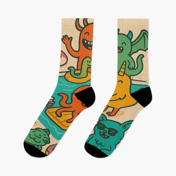 Item preview, Bizarre Pool Party – Fantastic creatures celebrate surreal! Quirky creatures, fun, color & pure chaos designed and sold by FotoworldEdel.