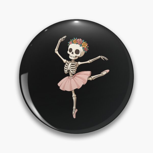 Artikelvorschau, Skelett-Ballerina im rosa Tutu mit Blumenkrone – Niedliche Gothic-Ballettkunst entworfen und verkauft von ColorSplash123.