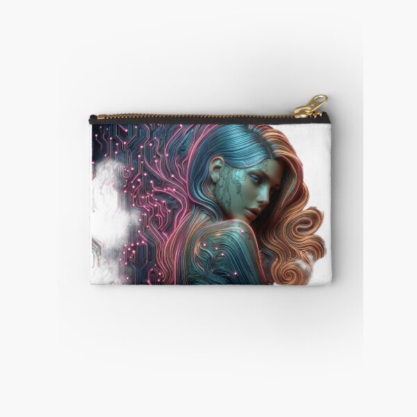 Item preview, Digitally Rendered Woman with Glowing Circuit Like Patterns designed and sold by Creative88Art.