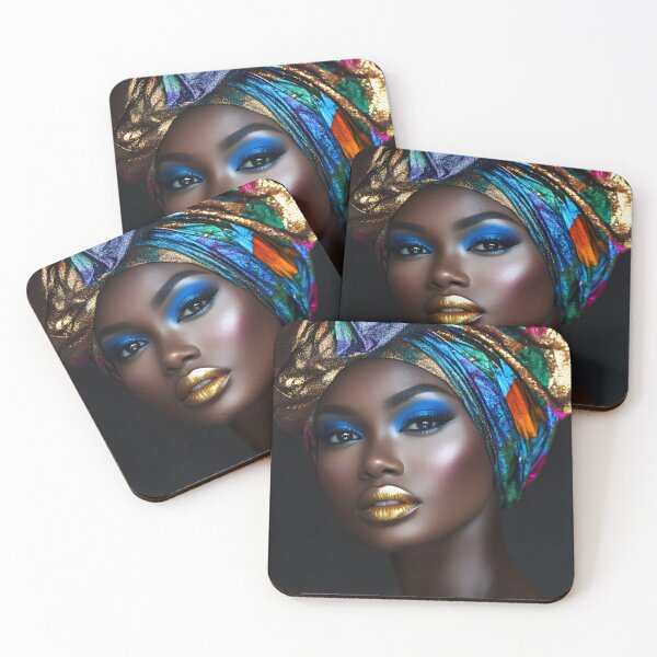 Item preview, Colorful Portrait with Bold Makeup and Headwrap designed and sold by Artessie.