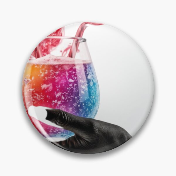 Item preview, Multicolored Drink with Red Straws Held by Black Painted Hand designed and sold by Creative88Art.
