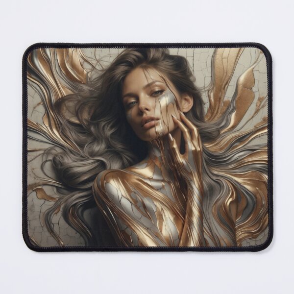 Item preview, Artistic Portrait of Woman with Wavy Hair and Metallic Streaks designed and sold by Creative88Art.