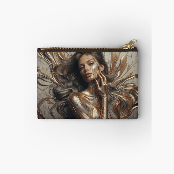 Item preview, Artistic Portrait of Woman with Wavy Hair and Metallic Streaks designed and sold by Creative88Art.