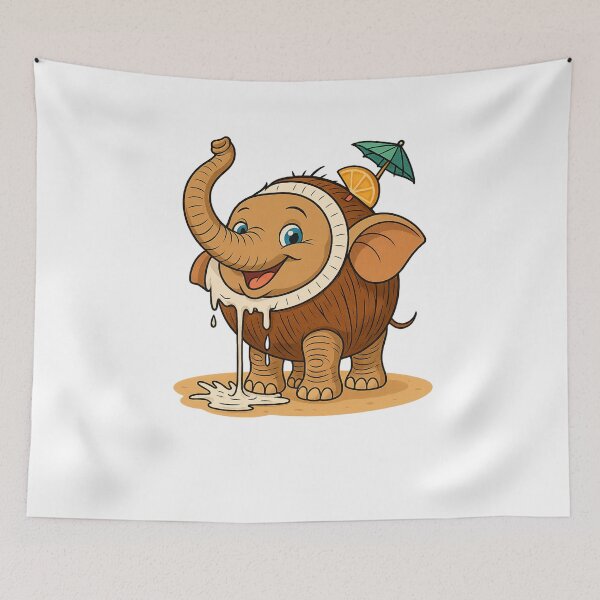 Item preview, Coconut Elephant Drink Italian Brainrot Meme  Cute Tropical Cartoon Animal Design designed and sold by millionair3.