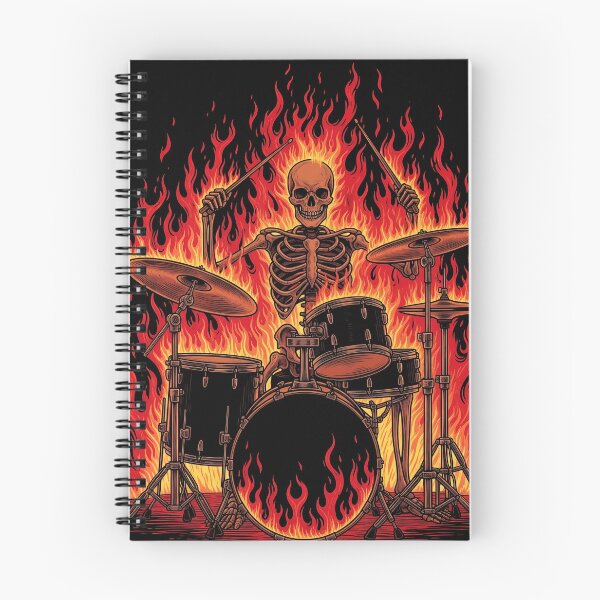 Item preview, Skeleton drummer in flames designed and sold by Darkifun.