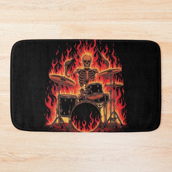 Item preview, Skeleton drummer in flames designed and sold by Darkifun.