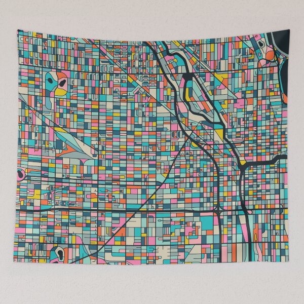 Item preview, CHICAGO CITY STREET MAP designed and sold by JazzberryBlue.