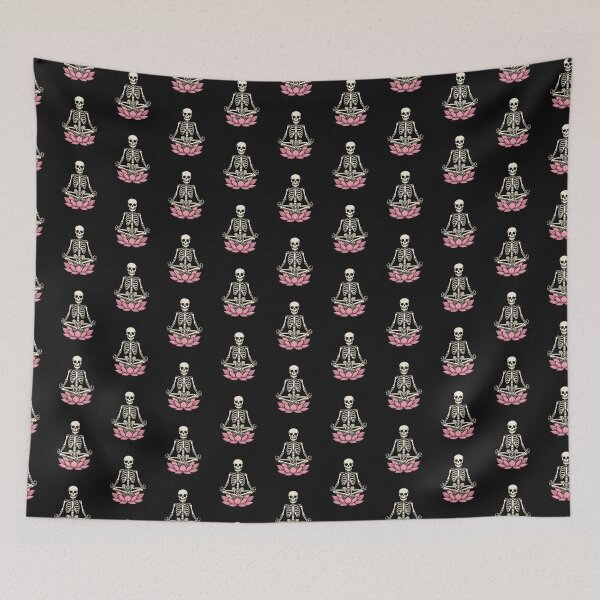 Item preview, "Zen Skeleton Meditating on Lotus – Peaceful Skull Vibes" designed and sold by ColorSplash123.