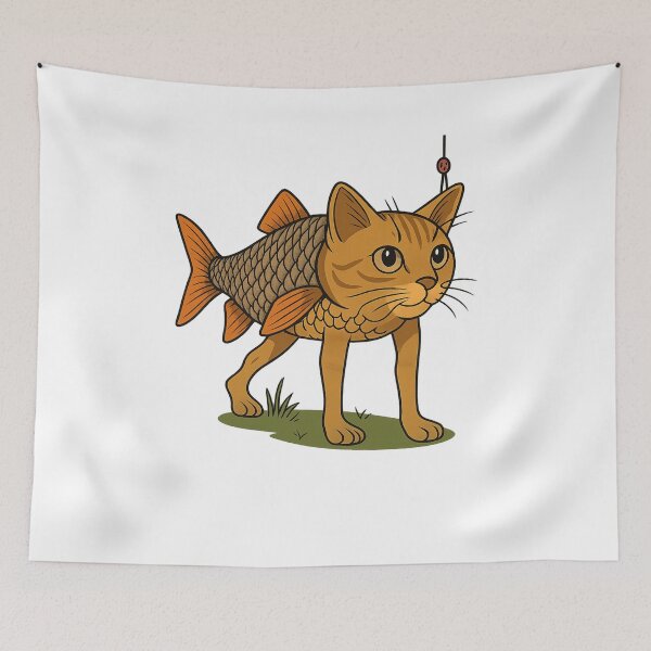 Item preview, Catfish Hybrid  Italian Brainrot Meme  Funny Surreal Cartoon of a Cat-Fish Mashup designed and sold by millionair3.