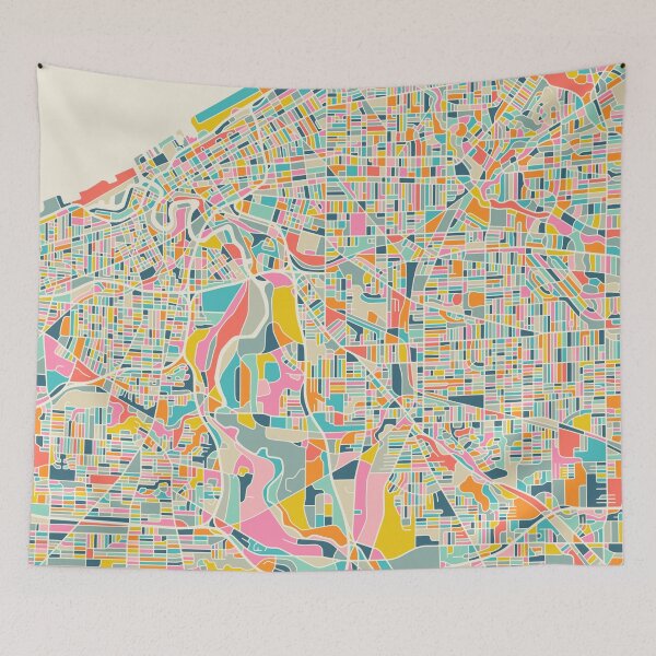 Item preview, CLEVELAND CITY STREET MAP designed and sold by JazzberryBlue.