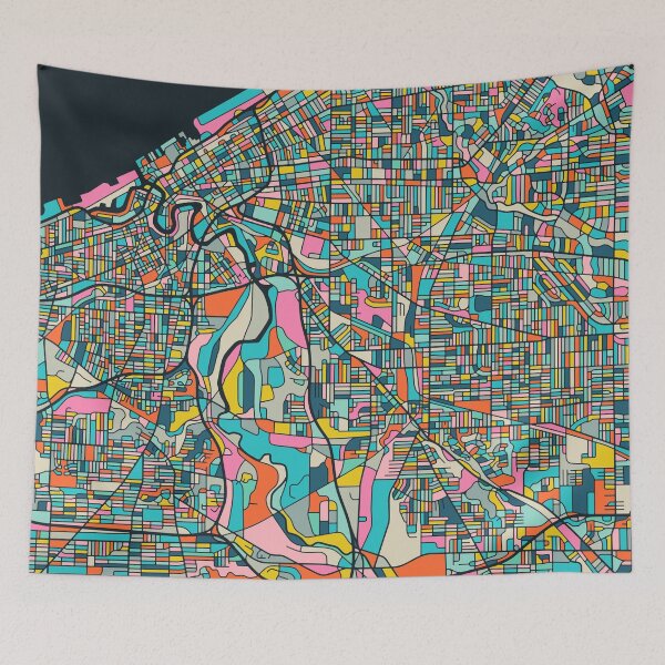 Item preview, CLEVELAND CITY STREET MAP designed and sold by JazzberryBlue.