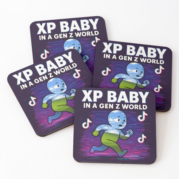 Item preview, XP Baby in a Gen Z World – Retro Meme Culture Mashup designed and sold by VoidBloom Studio.