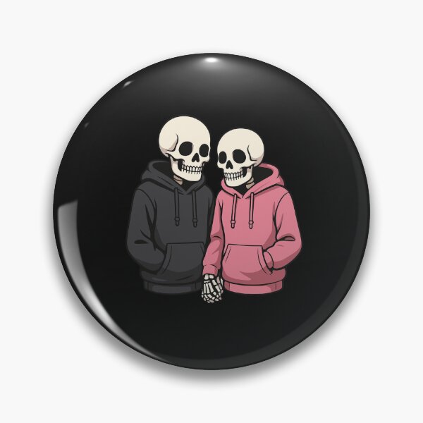 Item preview, Skeleton Couple Holding Hands in Matching Hoodies | Cute Valentine’s Day Skeleton Art designed and sold by ColorSplash123.