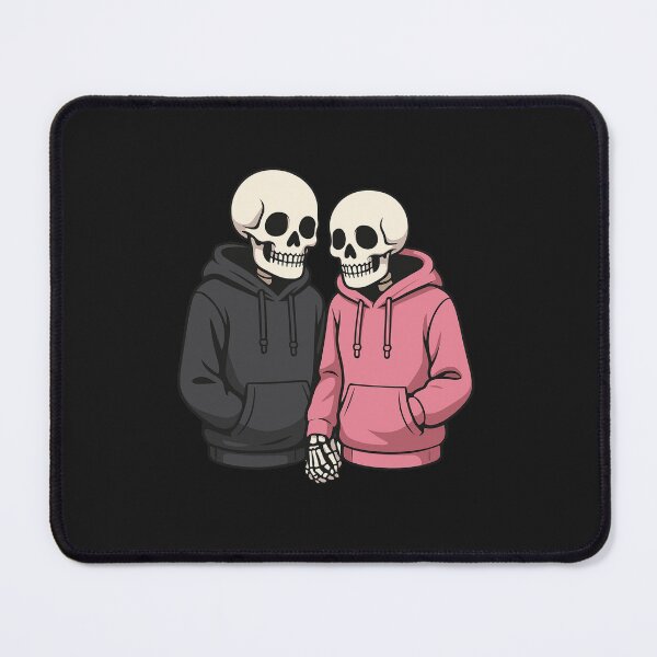 Item preview, Skeleton Couple Holding Hands in Matching Hoodies | Cute Valentine’s Day Skeleton Art designed and sold by ColorSplash123.