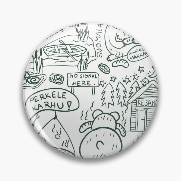 Item preview, Finland cabin life summer humor nordic Fun puns cartoon pattern designed and sold by KaroLeenaDesign.