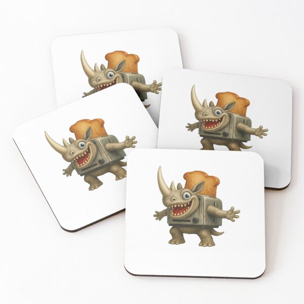 Item preview, Crazy Rhino Toaster Monster – Funny Surreal Breakfast Cartoon designed and sold by millionair3.