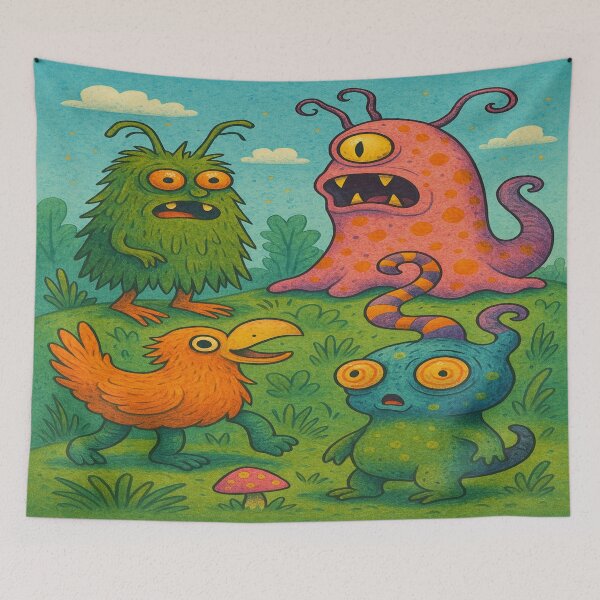 Item preview, Whimsical Creatures – Fantastic creatures full of color & magic! Unique & playful surreal monster design designed and sold by FotoworldEdel.