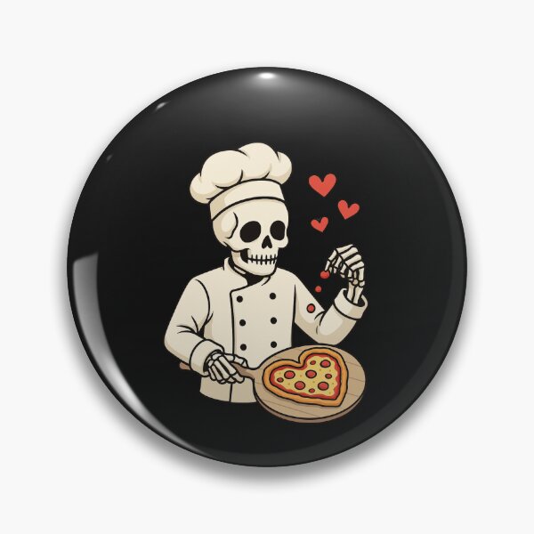 Item preview, Skeleton Chef Making Heart-Shaped Pizza | Funny Romantic Valentine’s Day Design designed and sold by ColorSplash123.