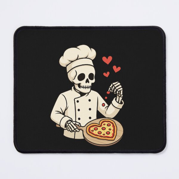 Item preview, Skeleton Chef Making Heart-Shaped Pizza | Funny Romantic Valentine’s Day Design designed and sold by ColorSplash123.