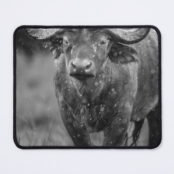 Item preview, Cape Buffalo Masai Mara Kenya BW 2 designed and sold by PhotoArt by Joan Carroll.