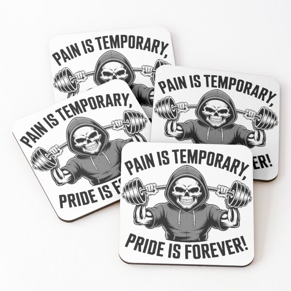 Item preview, Gym Motivational Skull T Shirt for Men | Pain Is Temporary Pride Is Forever Graphic Workout Tee | Fitness Bodybuilding Gift Idea designed and sold by PixelMuse2024.