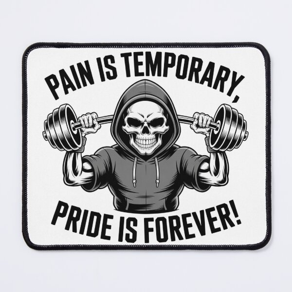 Item preview, Gym Motivational Skull T Shirt for Men | Pain Is Temporary Pride Is Forever Graphic Workout Tee | Fitness Bodybuilding Gift Idea designed and sold by PixelMuse2024.