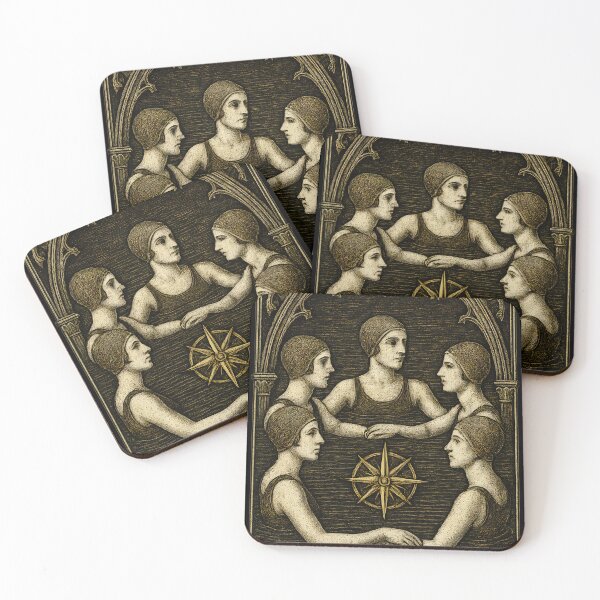 Item preview, Circle of Gothic Bathers with Nautical Compass designed and sold by Shoot-The-Moon.
