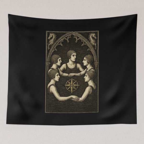 Item preview, Circle of Gothic Bathers with Nautical Compass designed and sold by Shoot-The-Moon.