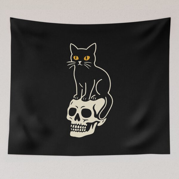 Item preview, Black Cat and Skull designed and sold by byebyesally.