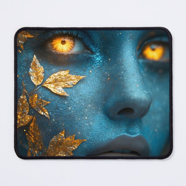 Item preview, Enchanting Blue Mystique with Golden Leaves and Eyes designed and sold by Artessie.