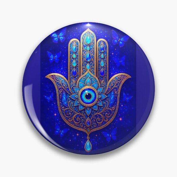 Item preview, HAMSA BLEU – Cosmic Eye of Protection designed and sold by Anamcaradivine.
