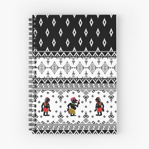 Item preview, Black and White Tribal Figures Geometric Pattern designed and sold by overheadclick.