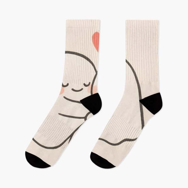 Item preview,  Cute Ghost Couple Hugging with Heart – Minimalist Love Drawing designed and sold by SassyArtistry.