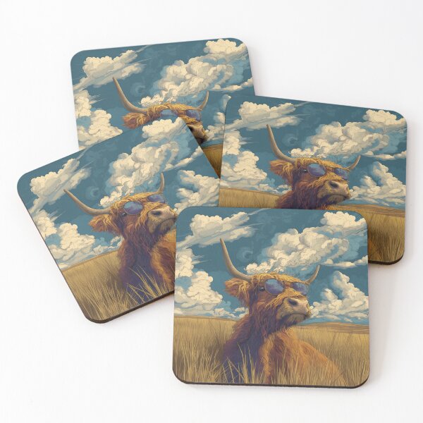 Item preview, Highland Cow Wearing Sunglasses designed and sold by VelvetRoom.