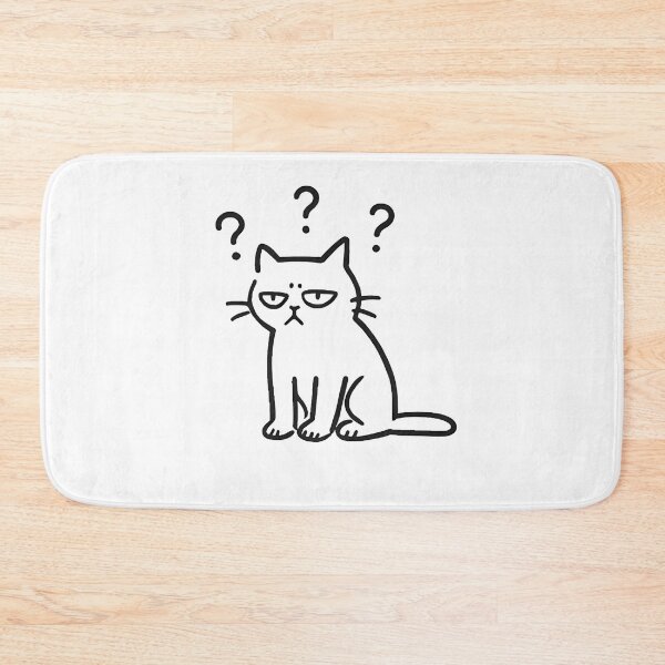Item preview,  Confused Cat with Question Marks – Funny Minimalist Sketch designed and sold by SassyArtistry.