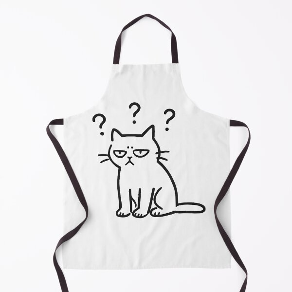 Item preview,  Confused Cat with Question Marks – Funny Minimalist Sketch designed and sold by SassyArtistry.