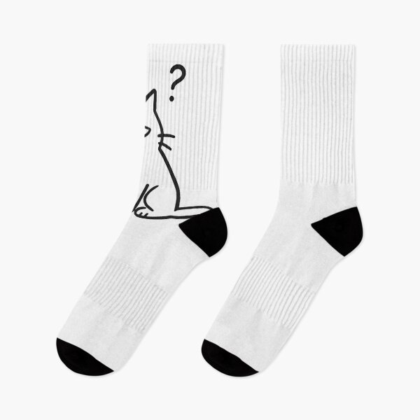 Item preview,  Confused Cat with Question Marks – Funny Minimalist Sketch designed and sold by SassyArtistry.