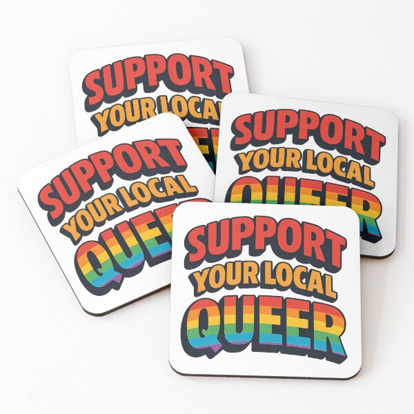 Item preview, Support Your Local Queer – Bold Pride Typography - LGBTQ Stickers designed and sold by Haus Of Sin.