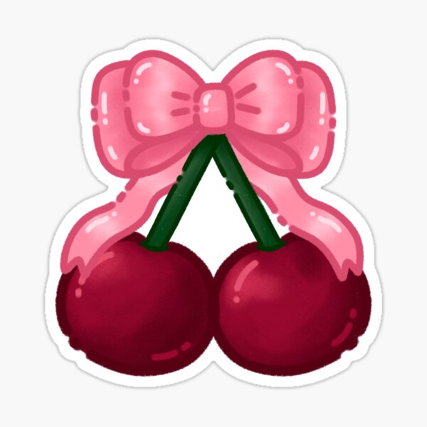 cherry bow Sticker
