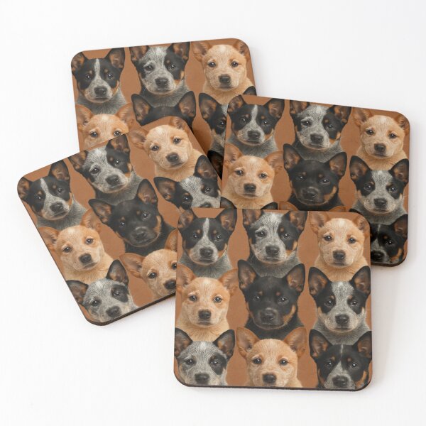 Item preview, Cattle dog pup collage designed and sold by Elbeety.