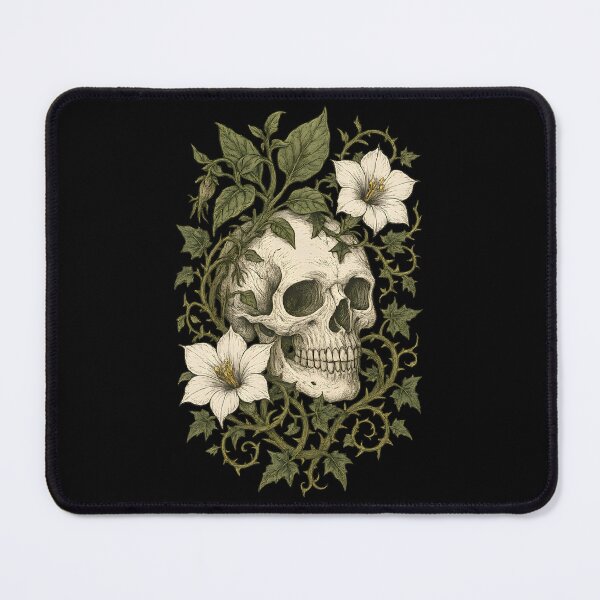 Item preview, Floral Skull Sticker – Botanical Gothic Vintage Art designed and sold by MysticArtisan.