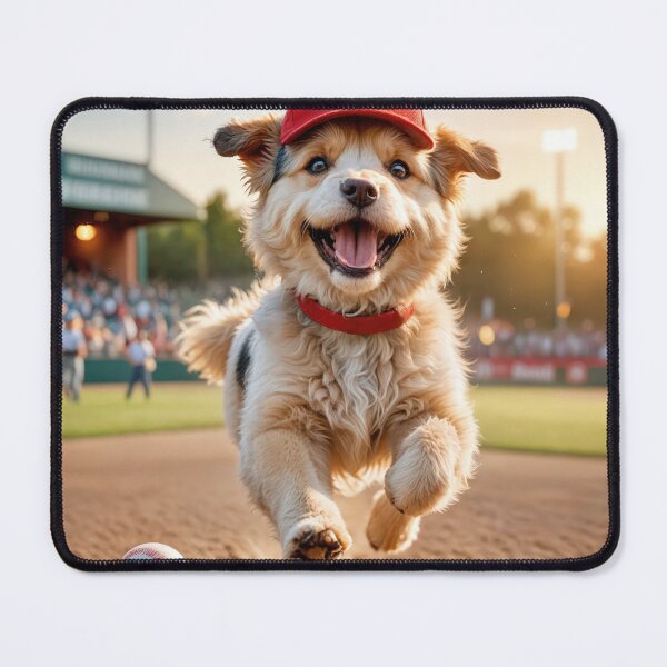 Item preview, Happy Puppy Running on a Baseball Field designed and sold by Maria Dryfhout.