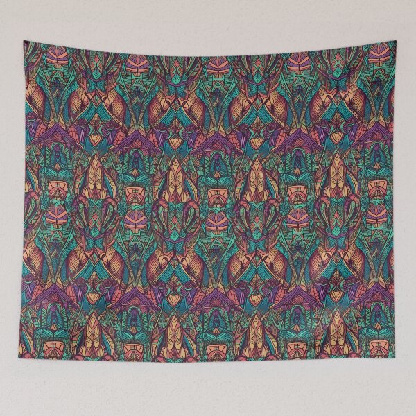 Item preview, Woven Mirage — Psychedelic Folk Linework Tile designed and sold by Verbul.