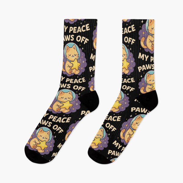Item preview, Paws Off My Peace – Kawaii Space Cat Holding a Star designed and sold by Doostod.