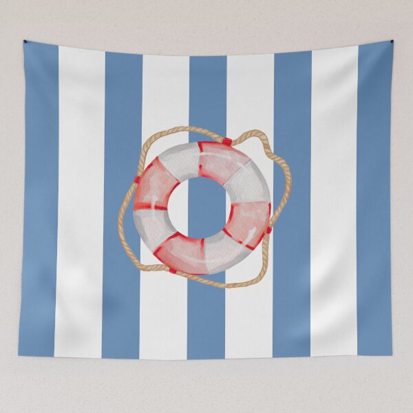 Item preview, Blue Nautical Vibe lifebuoy designed and sold by GrifonJ.